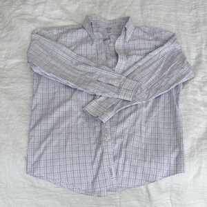 Brooks Brothers White and Blue Plaid Dress Shirt